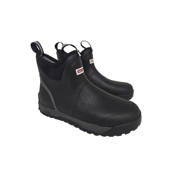 Xtratuf Men's AIMR000 Ice 6 Inch Rubber Ankle Deck Boot Black Size 8M - Picture 1 of 7